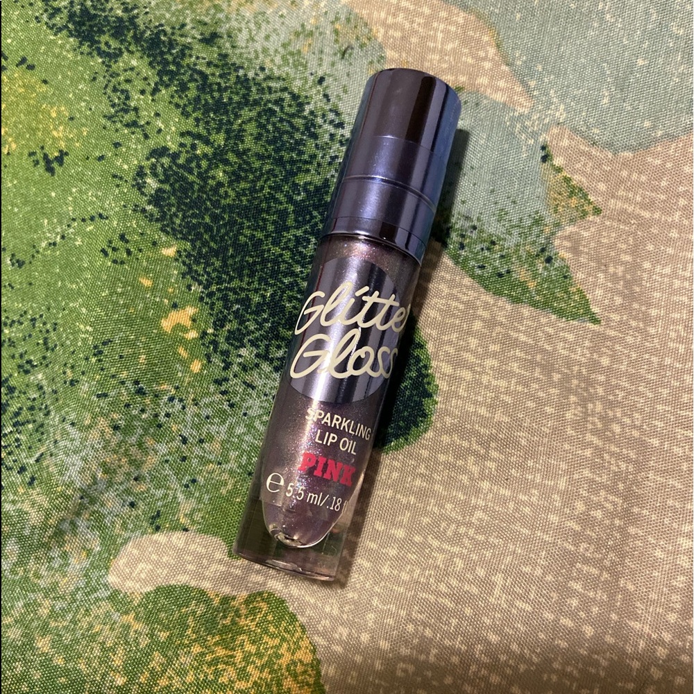 pink glittery lip gloss